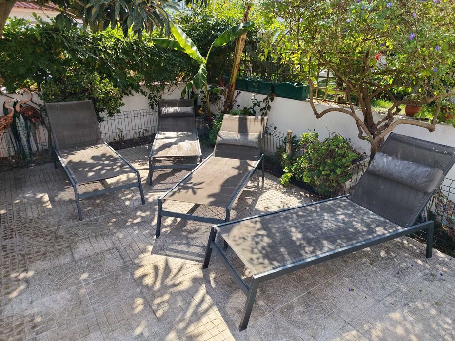 Espreguiçadeiras para interior/exterior (conjunto de 4)