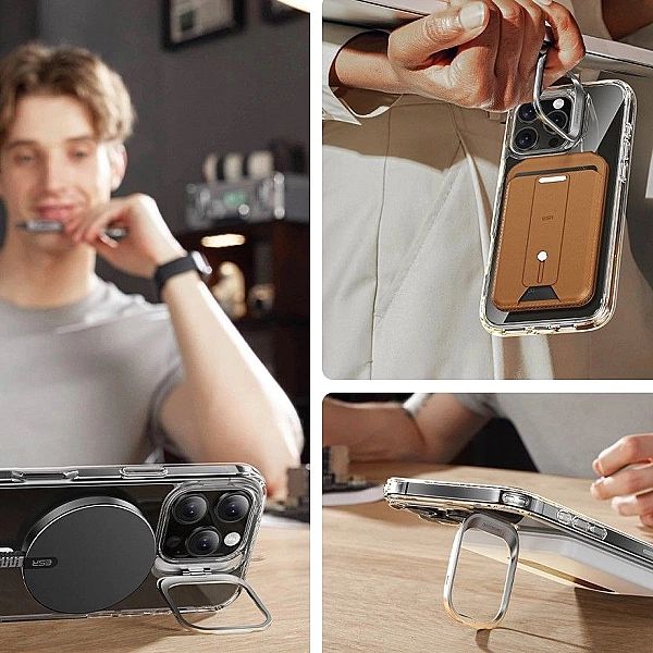 Esr Classic Hybrid Kickstand Halolock Magsafe & Tempered Glass Iphone