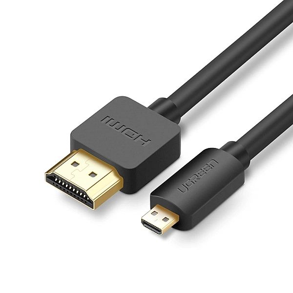 Kabel Ugreen HD127 micro HDMI - HDMI 2.0/4K 60Hz 1 m - czarny