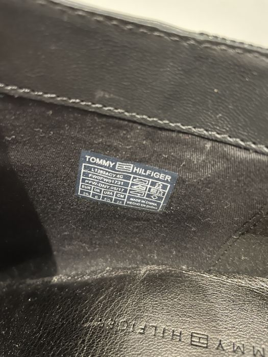 Botki skorzane buty na szpilce Tommy Hilfiger r.39 czarne stan idealny