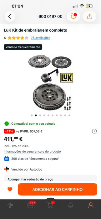 Renault Megane - Luk Kit de Embriagem
