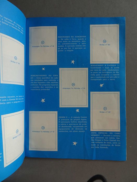 Caderneta de cromos vazia A Conquista do Espaço