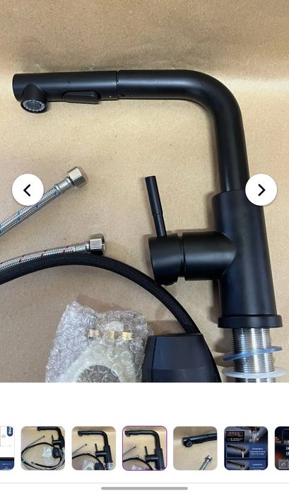 Кухонный кран Dayone Matte Black с выдвижным душем