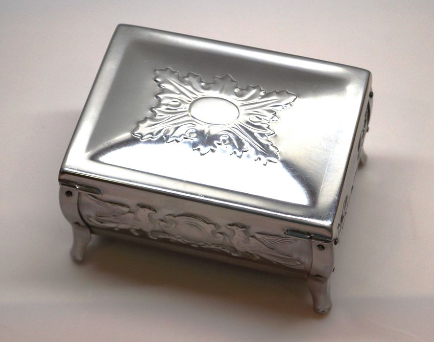 Polska szkatułka, stal nierdzewna, PRL