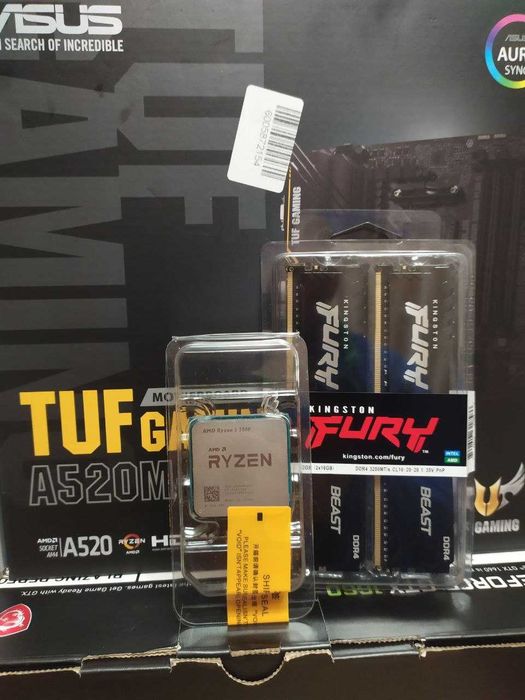 Ігровий комплект Ryzen 5 5500 / Asus TUF A520M / Fury DDR4 16gb 3200