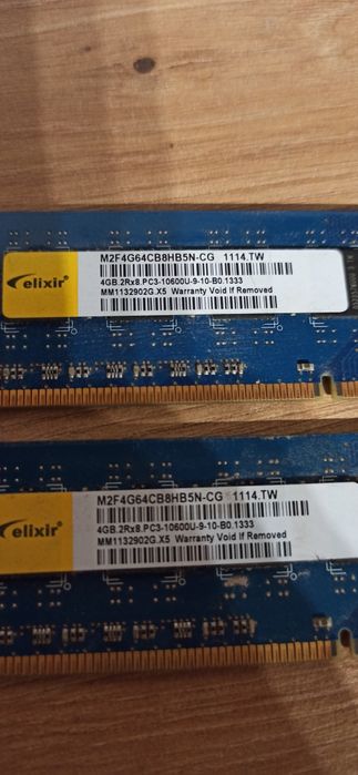 Ram 2x4Gb Elixir DDR3 taktowanie 1330MHz