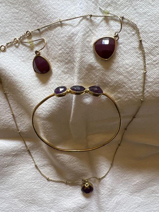 Bizuteria zestaw bransoletka kolczyki i lancuszek