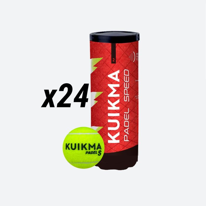 Caixa de 24 tubos de 3 bolas de padel pressurizadas - Kuikma PB Club