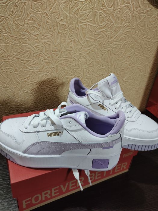 Кроссовки PUMA, р-р. 39,  женские, кожа натуральная, цвет Белый