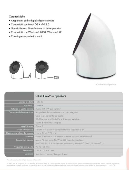 LaCie Fire Wire Speackers