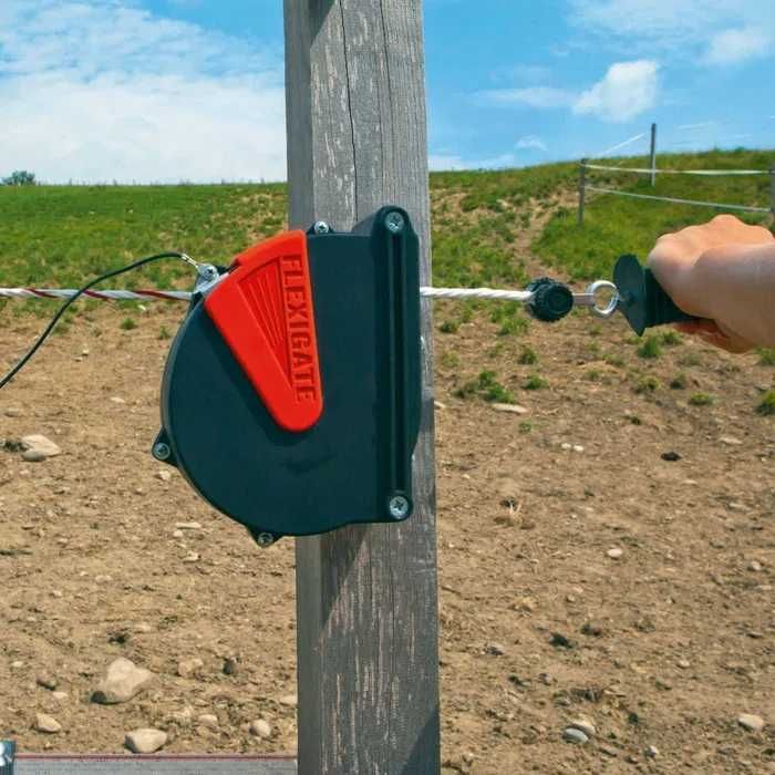 Zestaw bramowy do ogrodzeń elektrycznych Flexigate z linką, 7,5m x 6mm