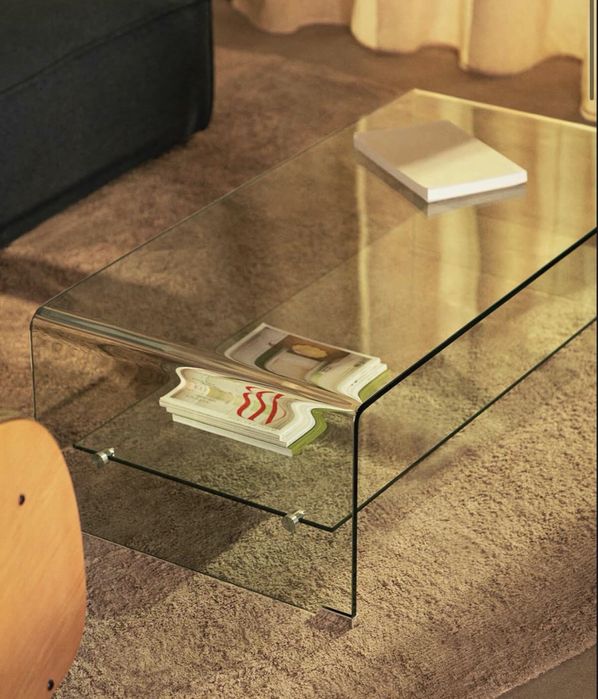 Mesa de Centro Retangular em Vidro Temperado (110x55 cm) Endil