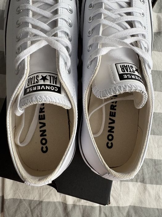 Converse skorzane białe 40