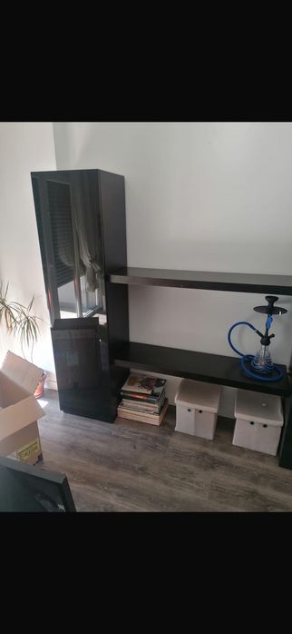 Estante/Móvel de Sala Moderno Preto Brilhante – 100€ Negociável