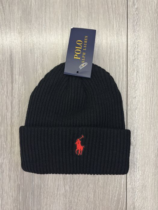 Czarna czapka ralph lauren