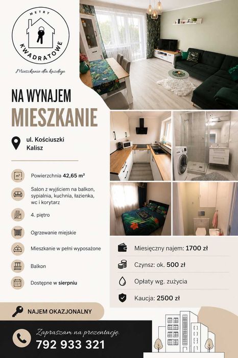2 pokojowe z balkonem w centrum miasta