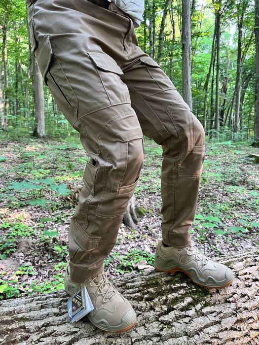 Тактичні штани Combat Rip-Stop койот під наколінники | Військові карго штани Tactical Combat Pants