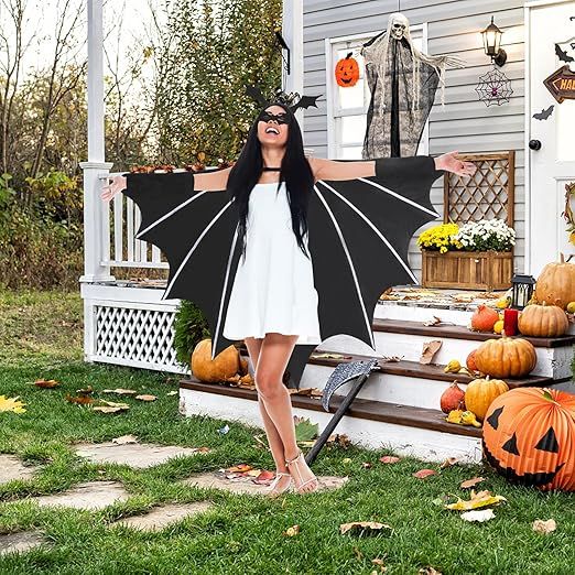 Strój nietoperza z peleryną i maską One Size