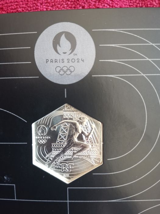 Moeda prata 500 - Hexagonal - Jogos Olímpicos Paris