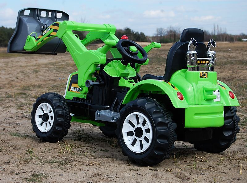 MOCNY TRAKTOR Z ŁYŻKĄ KINGDOM na akumulator 2x45W +pasy bezpieczeństwa