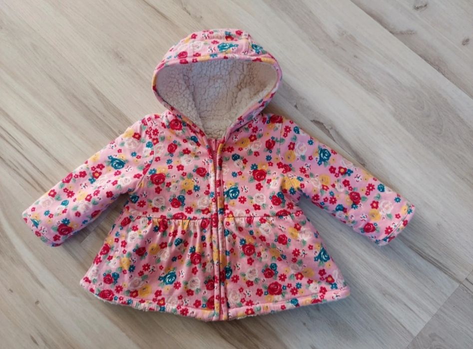 Gruba ciepła ocieplana bluza z kapturem rozpinana na zamek Tu r. 62/68