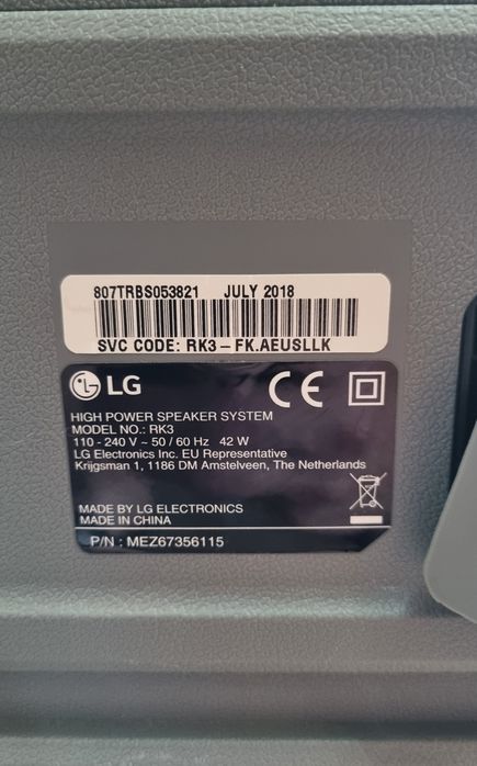 Głośnik przenośny kolumna aktywna LG RK3 Radio Bluetooth USB EQ Mikrofon