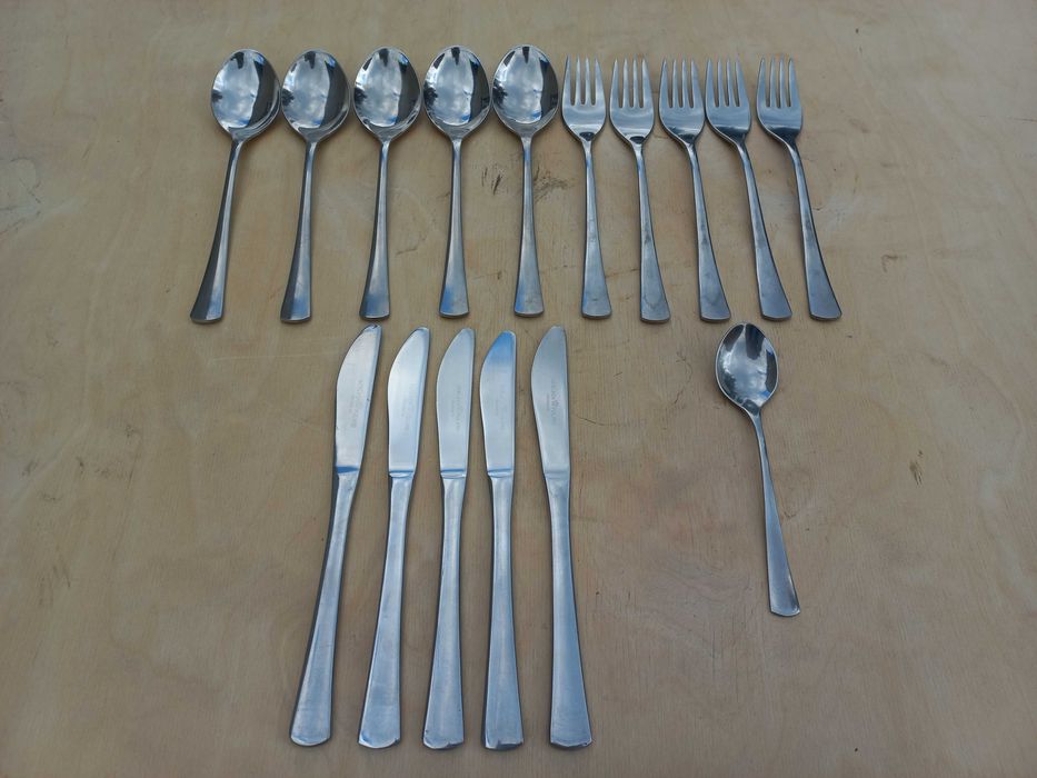 Zestaw sztućców Gerlach, PRL, rzadko spotykany wzór - 16 sztuk