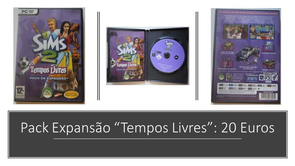 Jogo PC/CD-ROM "Os Sims 2" 4 CD com 6 Packs Expansão - Em Português