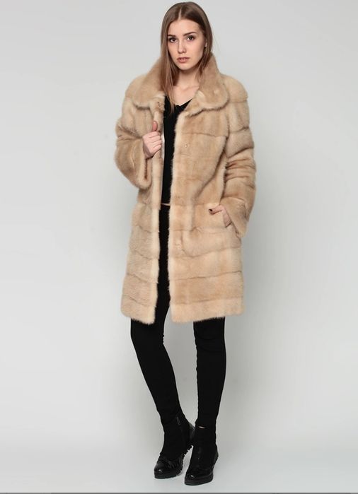 Шуба норка крем беж світла