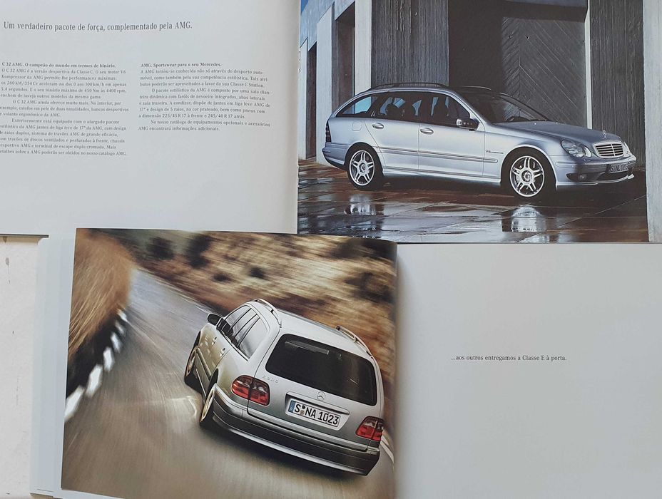 2 Catálogos automóvel Mercedes station classe C e classe E - Ano 2002