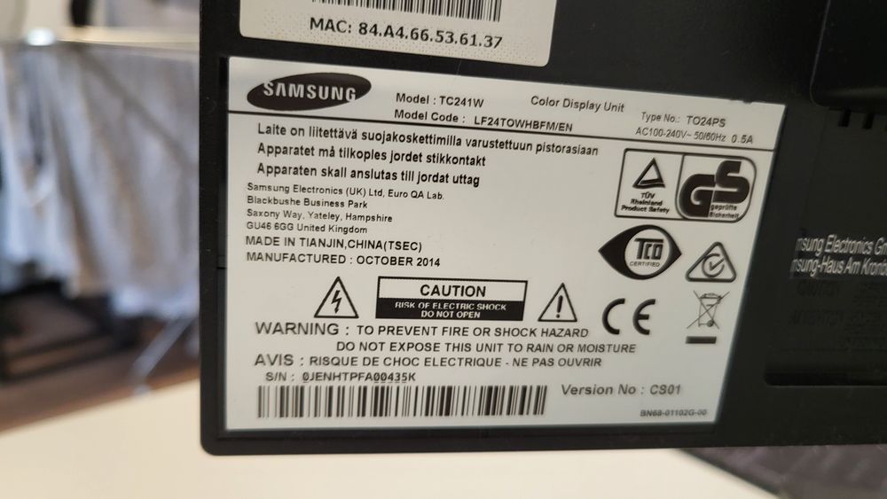 Monitor Samsung TC241W 23.6" | Terminal Thin Client | Full HD | Pivot