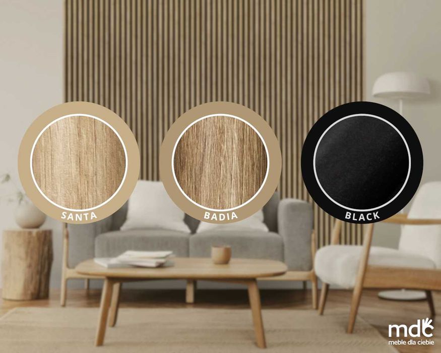 Lamele ścienne 3D półokrągłe na filcu 275cmx45cm ROTONDO Czarne I inne