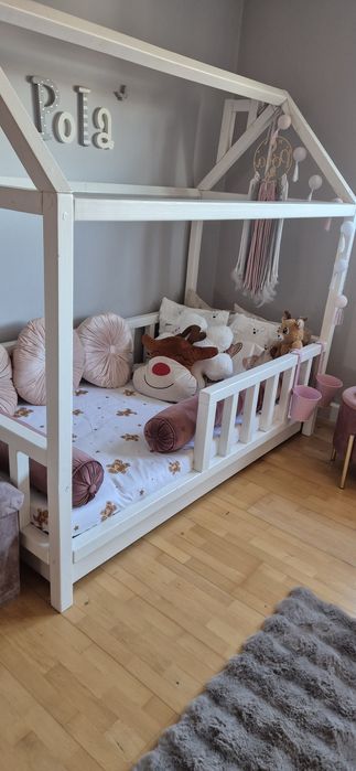 Łóżeczko domek drewniane 170x90 cm