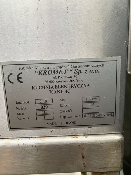 Kuchnia elektryczna ceramiczna 4 pola KROMET