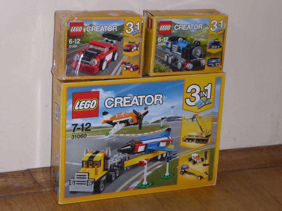 3 Unikatowe Uzupełniające się Zestawy LEGO Creator: 31060 , 31055 , 31054, Wroc