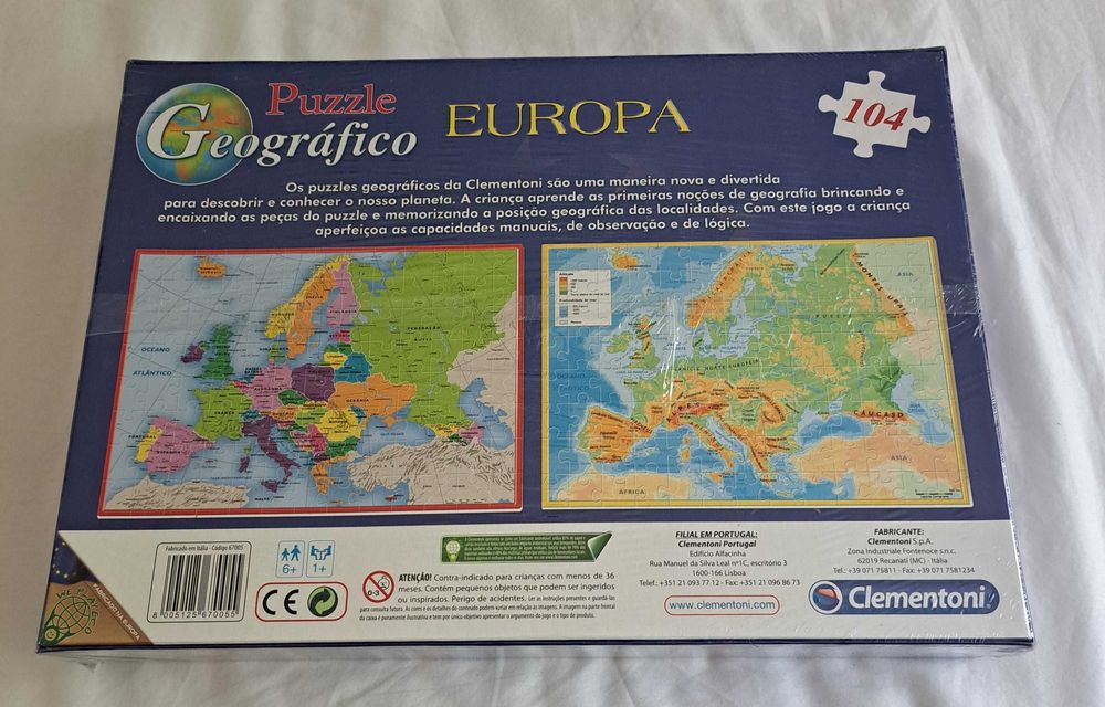 Puzzle Geográfico Europa - 104 Peças - Clementoni - Novo!