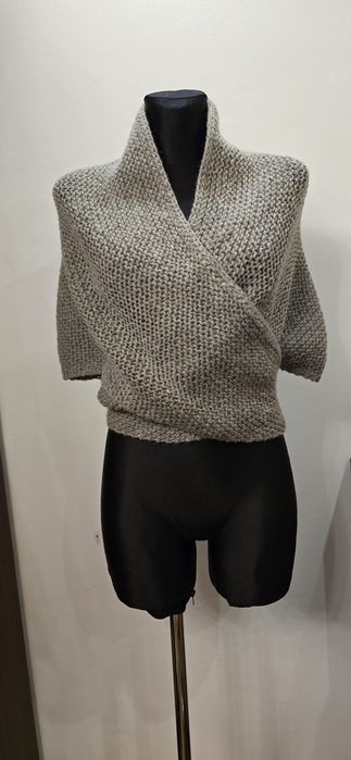 Chusta wełniana szara Handmade