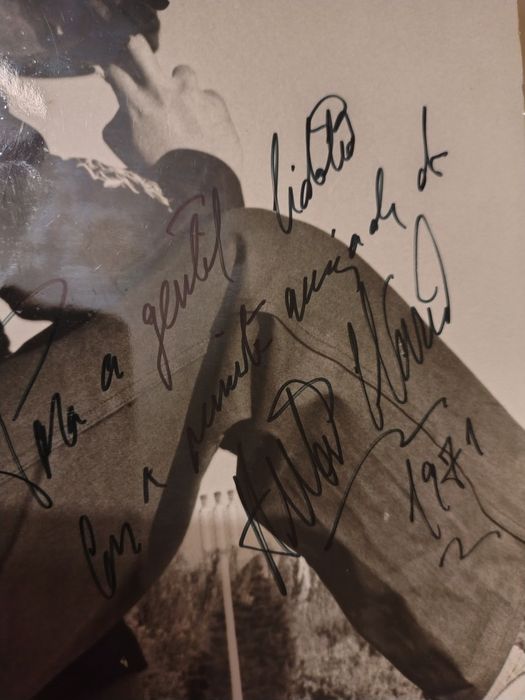 Autografo Fotografia de António Calvário Con  dedicatória 24 cm 1971