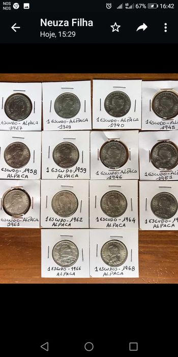 Moedas de escudo alpaca soberbas