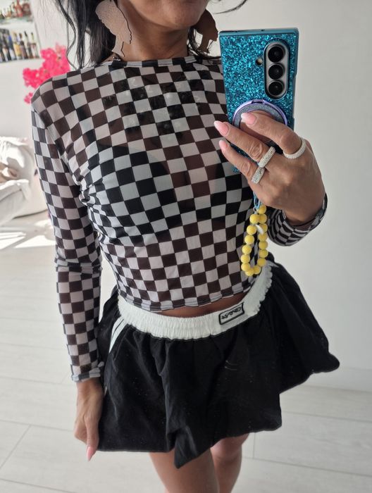 Bluzka siateczka kratka szachownica