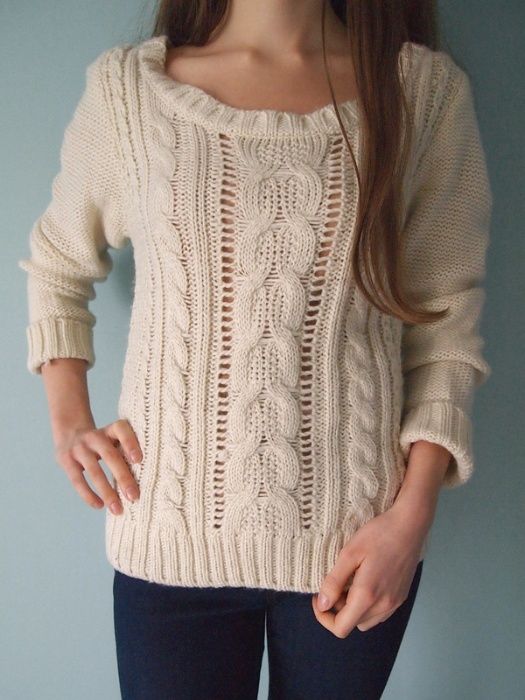 Kremowy sweter Atmosphere 44 XXL oversize 42 XL 40 38 sweterek ciepły