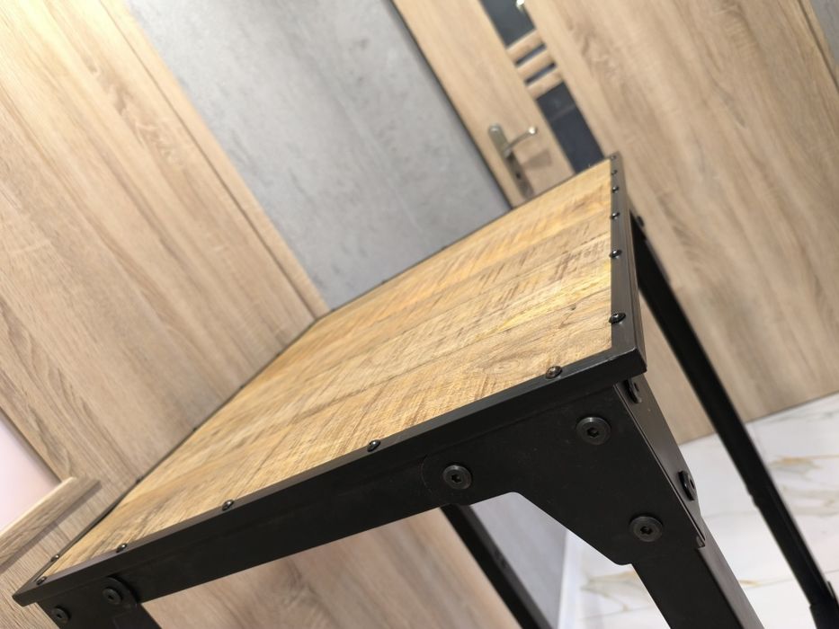 Nowy Stolik barowy, 60x55x107 cm, surowe drewno mango stół unikatowy