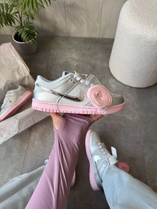 Кросівки Nike Dunk Low LX Metallic Silver Pink Foam жіночі кросівки найк сб данк