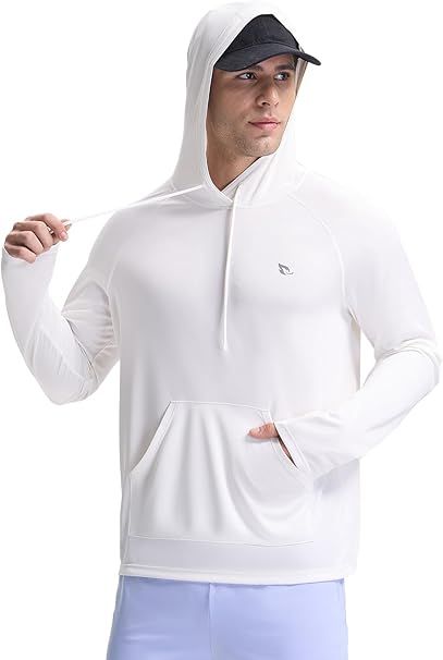 Bluza męska z kapturem - szybkoschnąca UPF - XL, biała