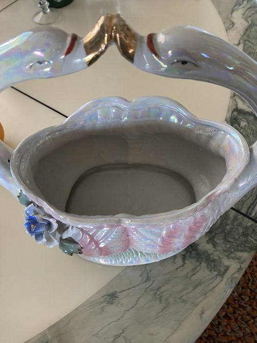 Фруктовница / икорница лебеди антиквариат