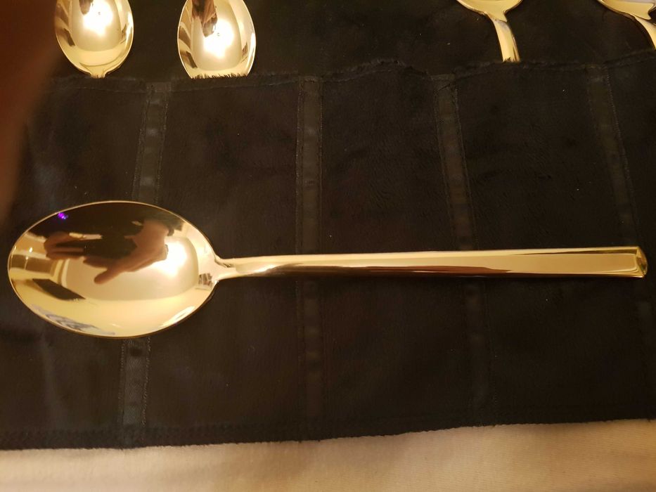 Komplet włoskich pozłacanych Sztućców marki Pintinox dla 6 osób