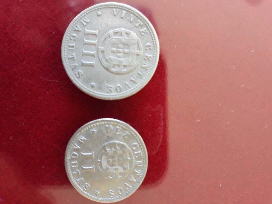 2 Macutas de Angola 1927  e 1928 - Belas