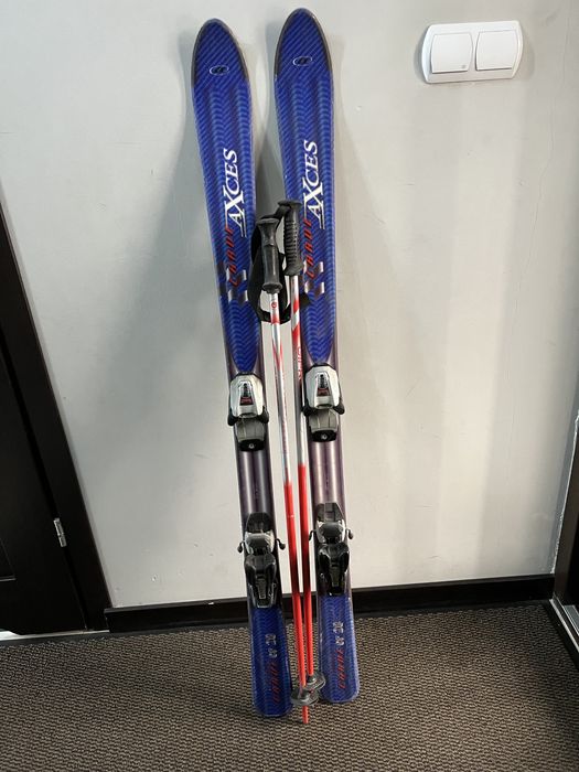 Narty Carve dziecięce 130 cm + kijki