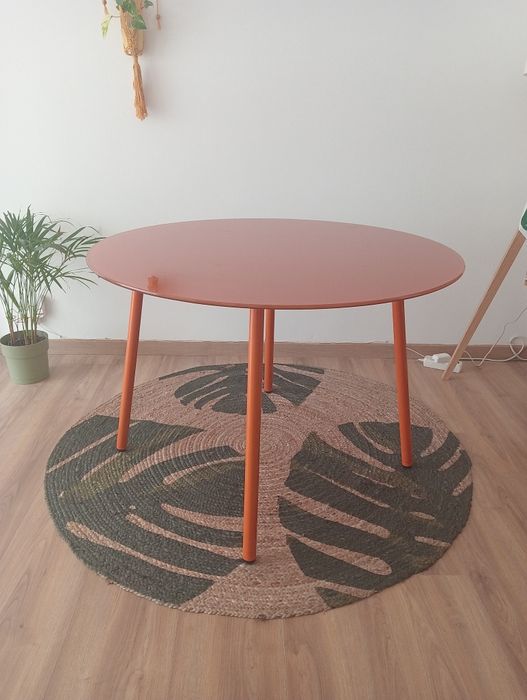 Mesa vidro laranja