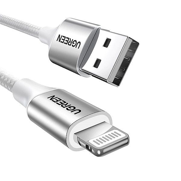 Kabel Ugreen Us199, 60162 Usb-a / Lightning MFi 1.5m - srebrny